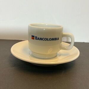 Vintage Bancolombia Espresso Cup & Saucer Set Colombia